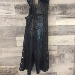 Mens heavy duty leather chaps